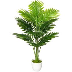 Artificial Floor Plants Large Tropical Palm Tree Tall Monstera Plant in Pot Faux Plants for Indoor Outdoor Home (Areca | White Pot, Pack of One)