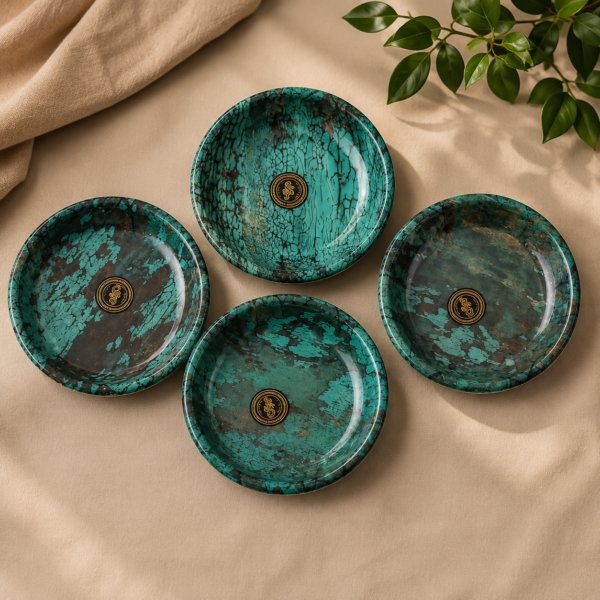 Set of 4 Melamine Snack Plates | Premium Marble Design Serving Plates | Food Grade Round Side Plates for Snacks, Desserts & Dry Fruits | Under 100